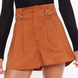 nasty gal orange loose high-waisted shorts